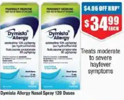 Chemist Warehouse Dymista allergy nasal spray offer