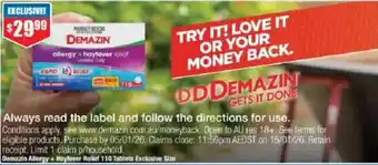 Chemist Warehouse Demazin allergy + hayfever relief offer