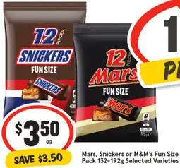 IGA Mars, Snickers or M&M's Fun Size offer