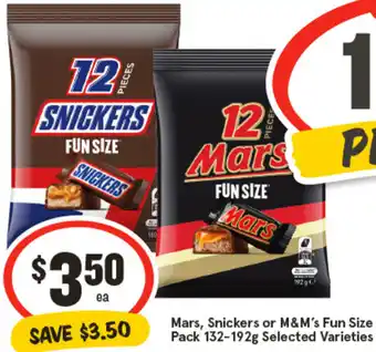 Mars, Snickers or M&M's Fun Size