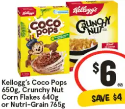 IGA Kellogg's Coco Pops, Crunchy Nut Corn Flakes or Nutri-Grain offer