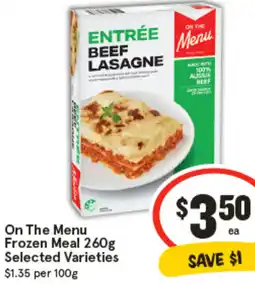 IGA On The Menu Frozen Meal offer