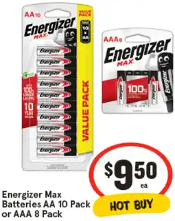 IGA Energizer Max Batteries AA or AAA offer