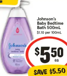 IGA Johnson's Baby Bedtime Bath offer