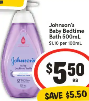 IGA Johnson's Baby Bedtime Bath offer