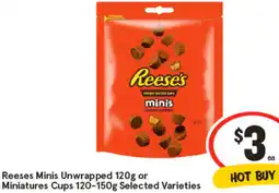 IGA Reeses Minis Unwrapped or Miniatures Cups offer
