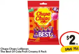 IGA Chupa Chups Lollipops The Best Of Cola Fruit Creamy offer