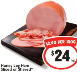 IGA Honey Leg Ham Sliced or Shaved offer