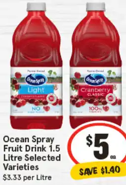IGA Ocean Spray Fruit Drink offer