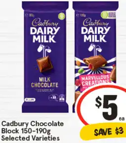 IGA Cadbury Chocolate Block offer