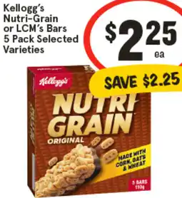 IGA Kellogg's Nutri-Grain or LCM's Bars offer
