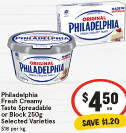 IGA Philadelphia Fresh Creamy Taste Spreadable or Block offer