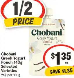 IGA Chobani Greek Yogurt Pouch offer