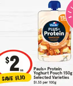 IGA Pauls+ Protein Yoghurt Pouch offer