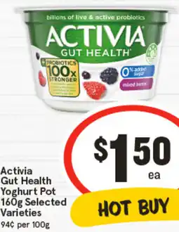 IGA Activia Gut Health Yoghurt Pot offer
