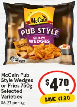 IGA McCain Pub Style Wedges or Fries offer
