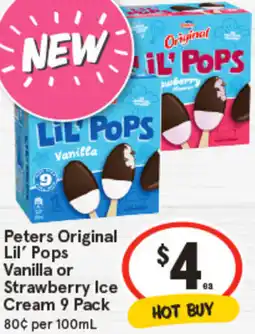 IGA Peters Original Lil' Pops Vanilla or Strawberry Ice Cream offer