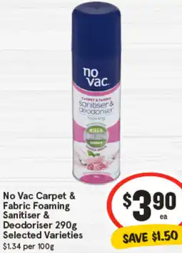 IGA No Vac Carpet & Fabric Foaming Sanitiser & Deodoriser offer
