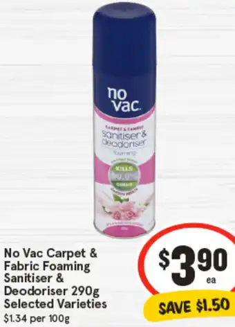 IGA No Vac Carpet & Fabric Foaming Sanitiser & Deodoriser offer