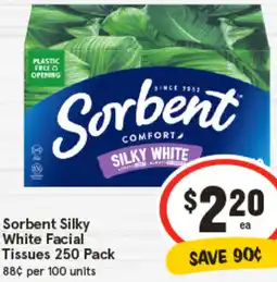 IGA Sorbent Silky White Facial Tissues offer