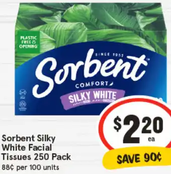 IGA Sorbent Silky White Facial Tissues offer