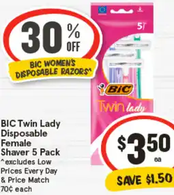 IGA BIC Twin Lady Disposable Female Shaver offer