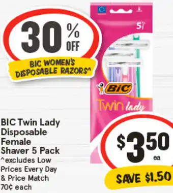 IGA BIC Twin Lady Disposable Female Shaver offer
