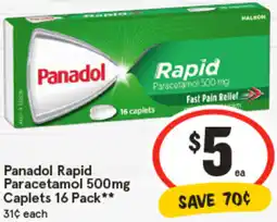 IGA Panadol Rapid Paracetamol offer