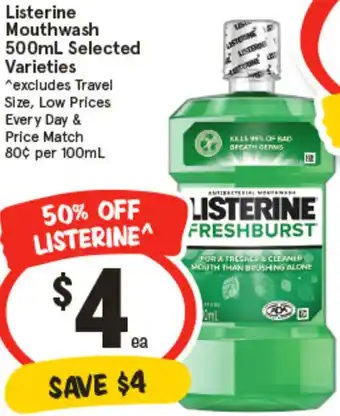 IGA Listerine Mouthwash offer