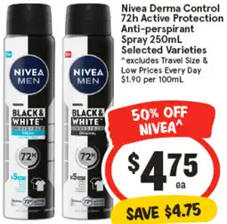 IGA Nivea Derma Control 72h Active Protection Anti-perspirant Spray offer