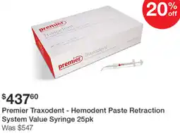 Henry Schein Premier Traxodent - Hemodent Paste Retraction System Value Syringe offer