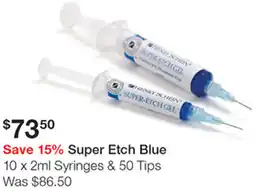 Henry Schein Super Etch Blue Syringes & 50 Tips offer