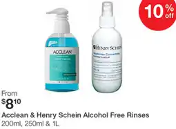 Henry Schein Acclean & Henry Schein Alcohol Free Rinses offer