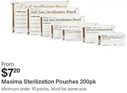 Henry Schein Maxima Sterilization Pouches offer