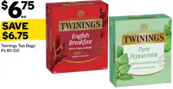 Woolworths Twinings Tea Bags offer