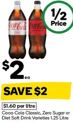 Woolworths Coca-Cola Classic, Zero Sugar or Diet Soft Drink offer