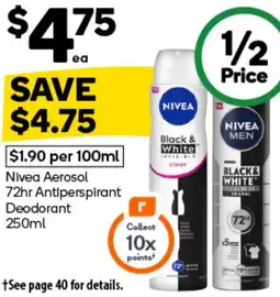 Woolworths Nivea Aerosol 72hr Antiperspirant Deodorant offer