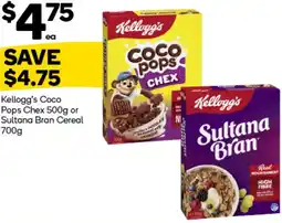 Woolworths Kellogg’s Coco Pops Chex or Sultana Bran Cereal offer