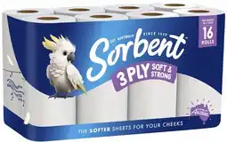 Coles Sorbent 3-Ply Silky White Toilet Paper 16 Pack offer