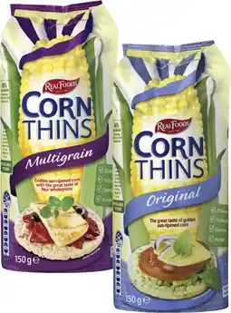 Coles Real Foods Corn Thins 125g-150g offer