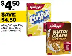 Woolworths Kellogg’s Crispix or Nutri-Grain Honey Crunch Cereal offer