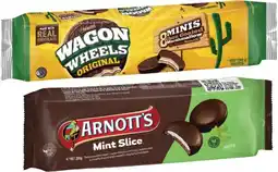 Coles Arnott's Mint Slice or Wagon Wheels Biscuits 190g-200g offer