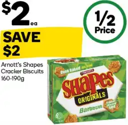 Woolworths Arnott’s Shapes Cracker Biscuits offer