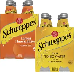 Coles Schweppes Soft Drink, Mixers or Mineral Water 4x300mL offer