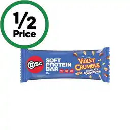 Woolworths BSc Soft Protein Bar Violet Crumble 55g offer