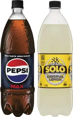 Coles Pepsi or Solo Soft Drink 1.25 Litre offer