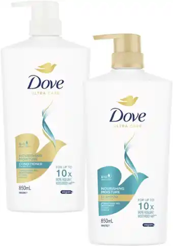 Coles Dove Shampoo or Conditioner 850mL offer