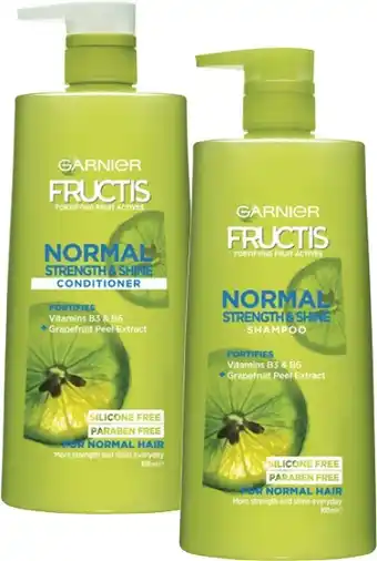 Coles Garnier Fructis Shampoo or Conditioner 850mL offer