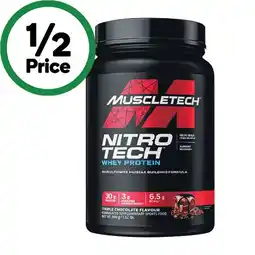 Woolworths Muscle Tech Nitrotech Whey Protein 680-690g offer