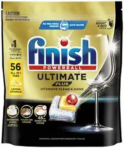 Coles Finish Ultimate Plus Dishwashing Tablets 56 Pack offer